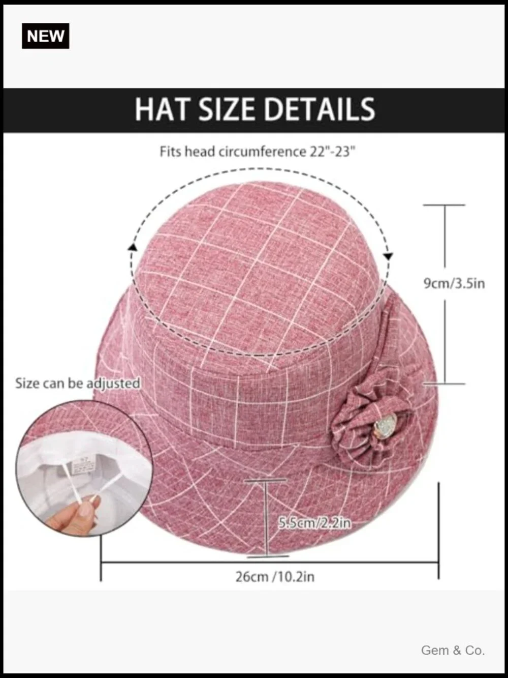 Vintage Cloche Bucket Hat Floral Fedora Foldable UPF 30 Sun Protection One Size